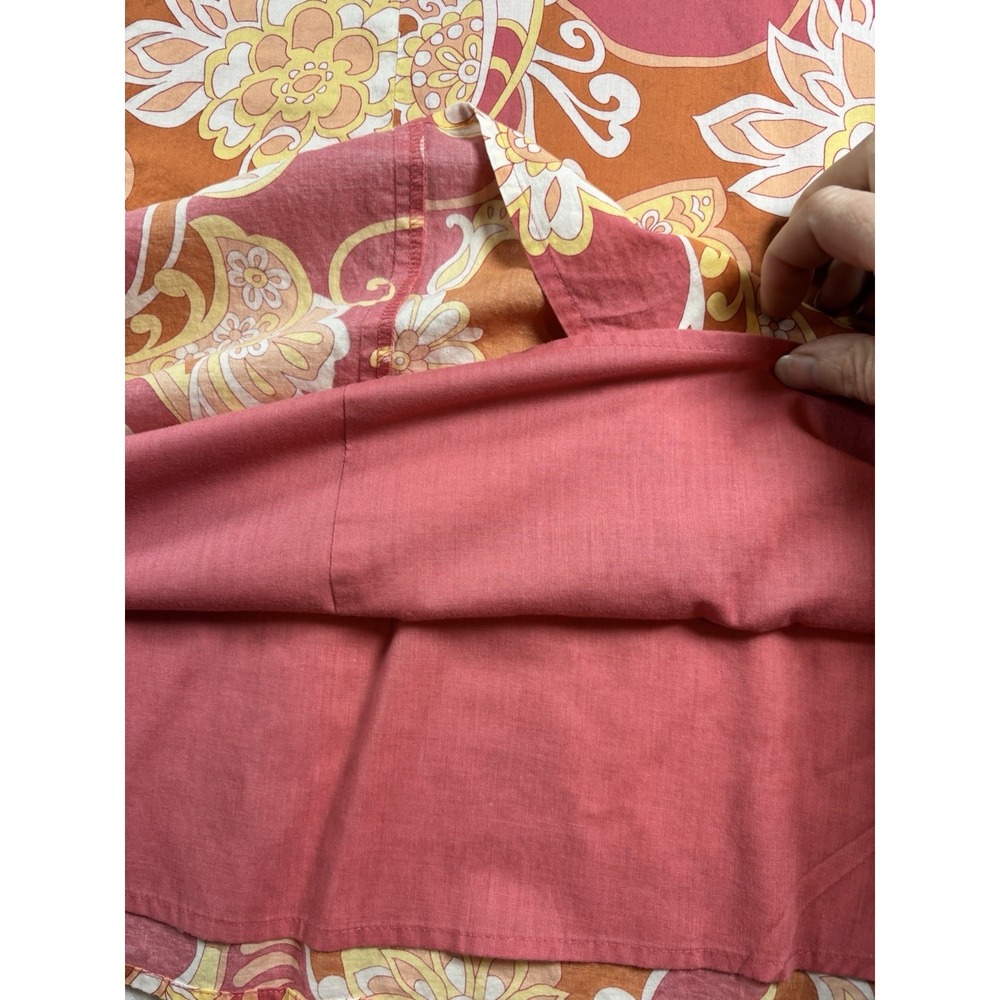 Liz & Co Womens Skirt Sz 14 Orange Coral Floral Pink A Line Whimsy Art To Wear - Picture 7 of 7